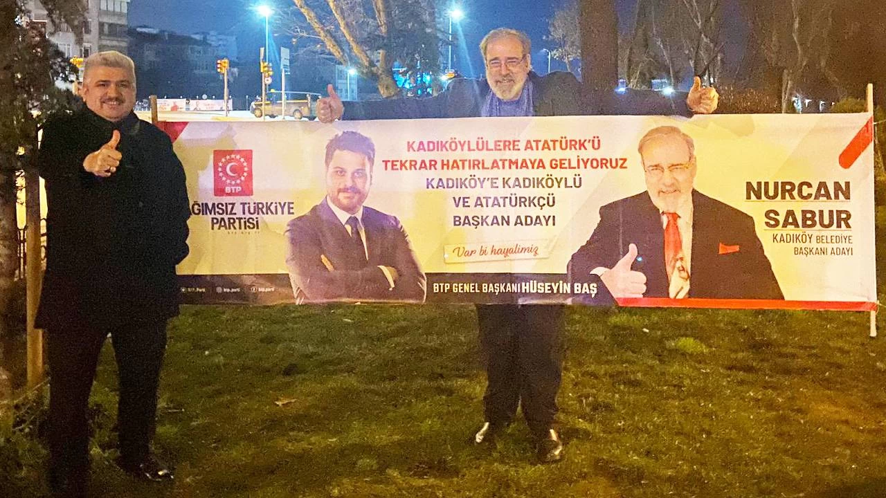 Nurcan Sabur, BTP pankart�n� Alex'in yan�na ast�