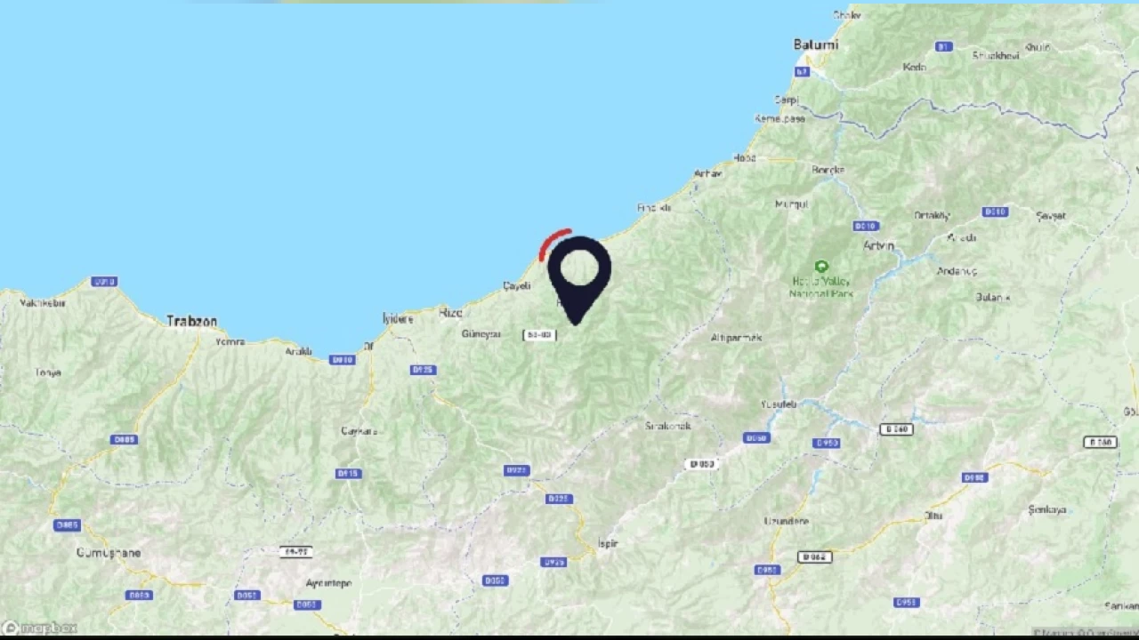 Rize'de 4,7 büyüklüğünde deprem