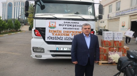 Şanlıurfa 1 tır dolusu yardımla İzmirliyle beraber