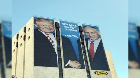 Seçim afişinde Trump'ı kullanıyor