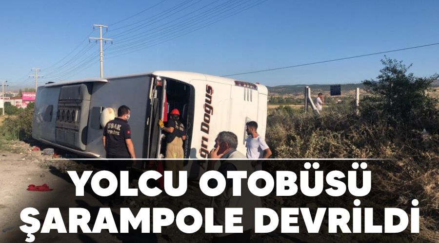 Yolcu otobs arampole devrildi