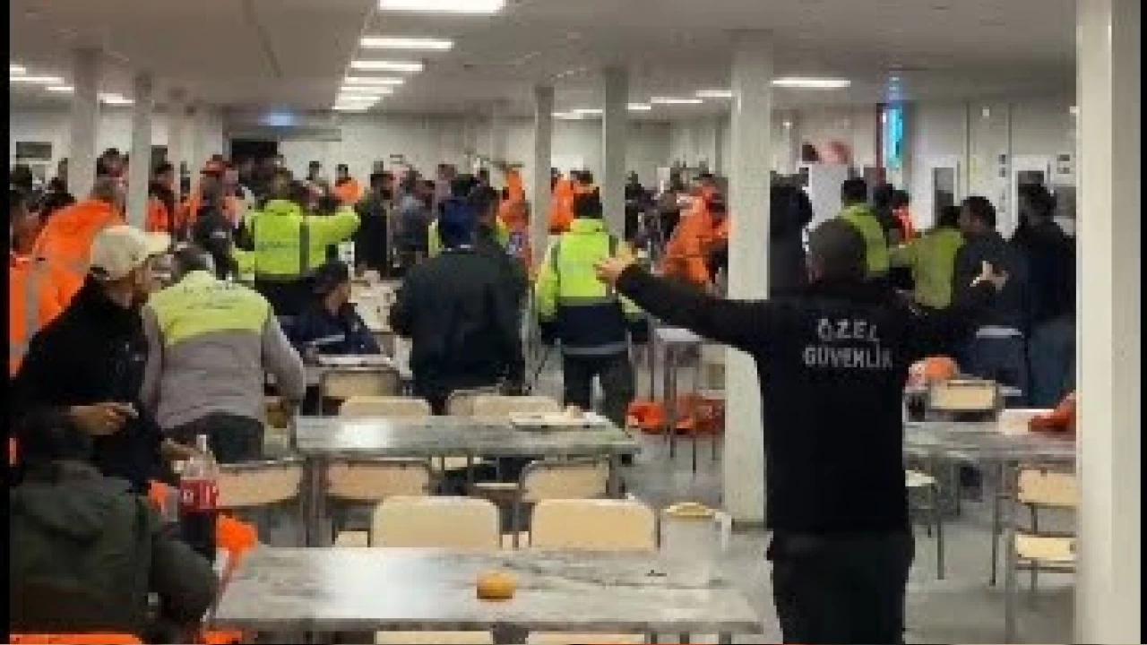 Akkuyu NGS yemekhanesinde işçiler birbirine girdi