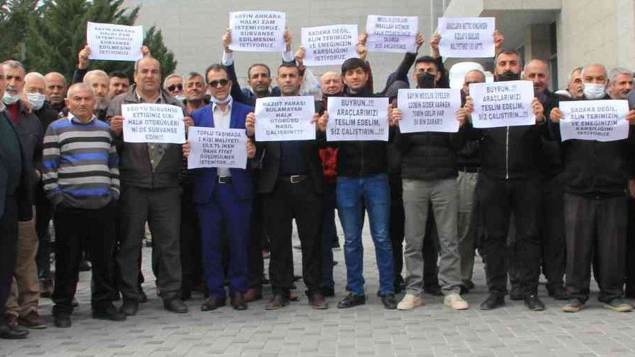 Ankara'da özel halk otobüsü şoförlerinden sübvansiyon talebi