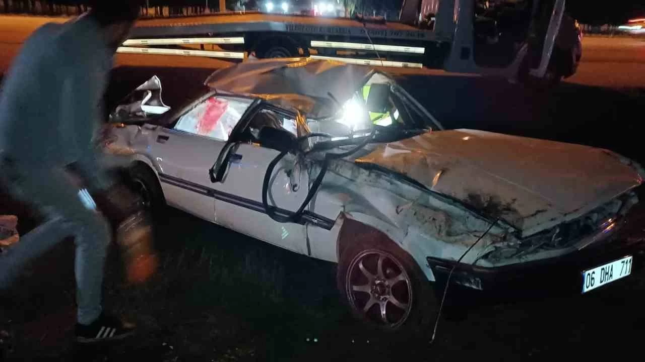 Ankara'da yoldan çıkan araç takla attı: 4 yaralı