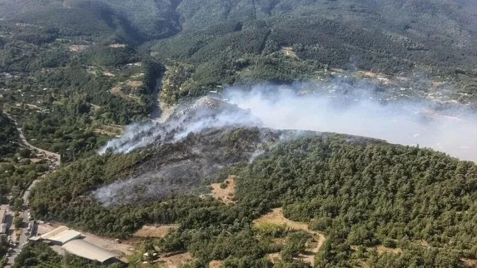 Bursa'nın Kestel ve Yıldırım ilçelerinde 3 farklı alanda çıkan orman yangınlarına havadan ve karadan müdahale ediliyor