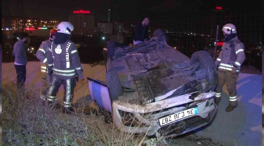 E-5'te araç takla attı: 2 yaralı