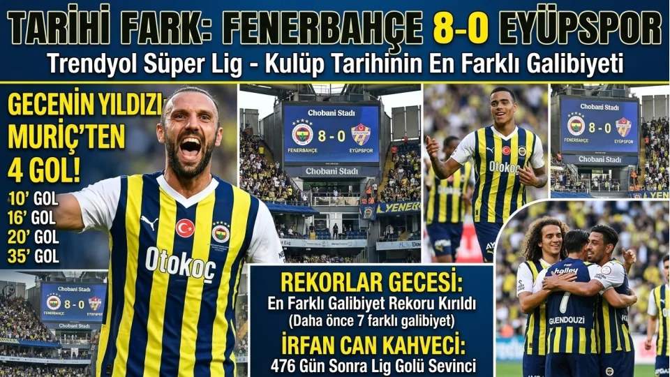 Fenerbahçe’den tarihi fark: 8-0