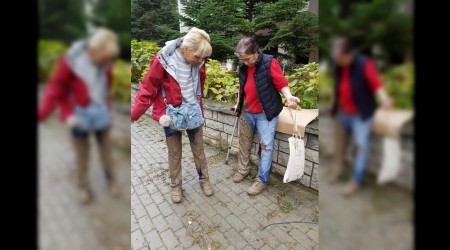 İki kadın beton dolu çukura düştü