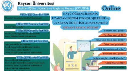 Kayseri Üniversitesi'nden öğrencilere 'uzaktan eğitime oryantasyon' eğitimi