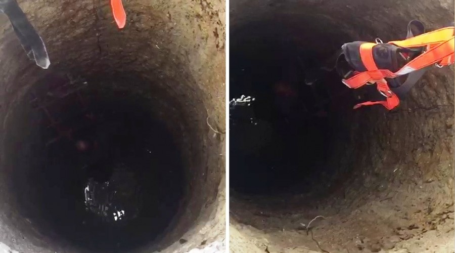 Kendi ipiyle 8 metrelik kuyuya düştü