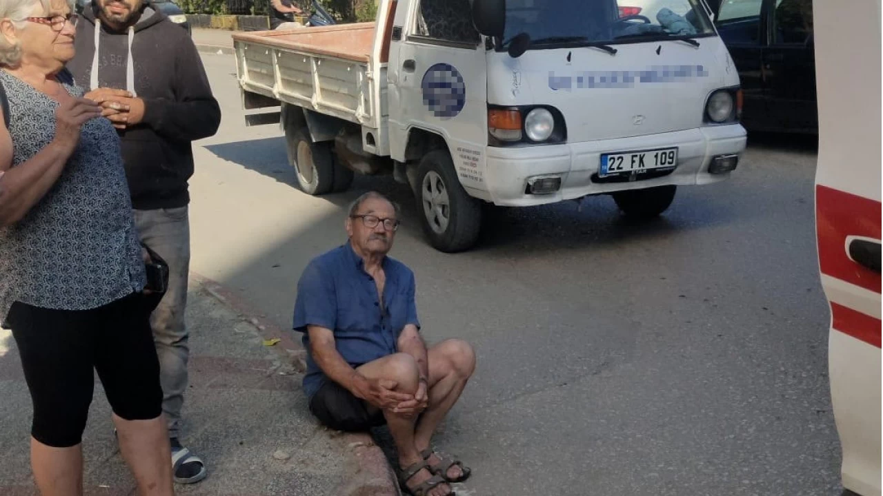 Keşan'da kamyonet Fransa vatandaşına çarptı