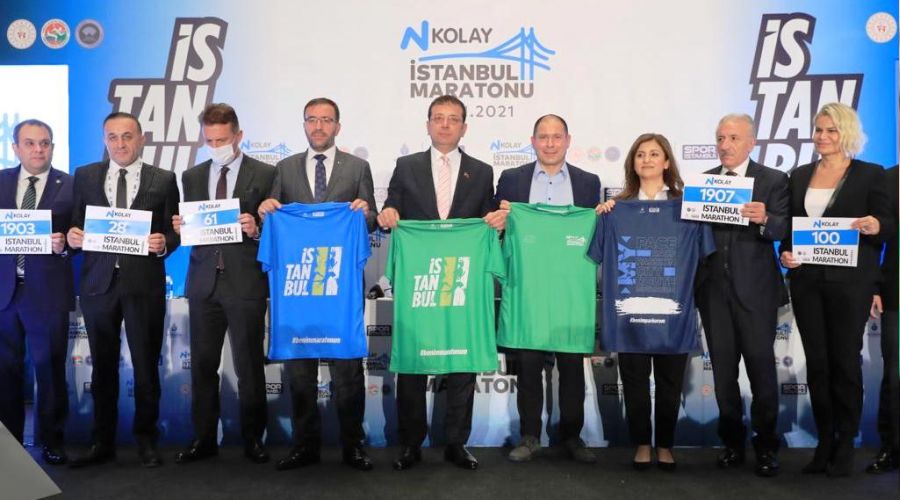N Kolay 43. İstanbul Maratonu ‘uçan tişörtlerle’ tanıtıldı