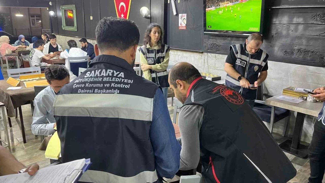 Sakarya'da kafeler b�lgesinde geni� �apl� denetim