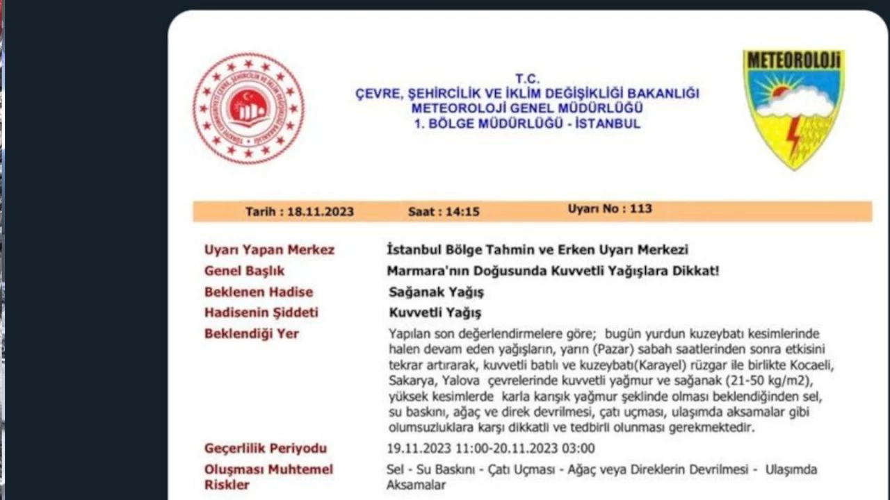 Sakarya'da kar uyars