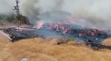 Şanlıurfa'da 100 ton saman küle döndü