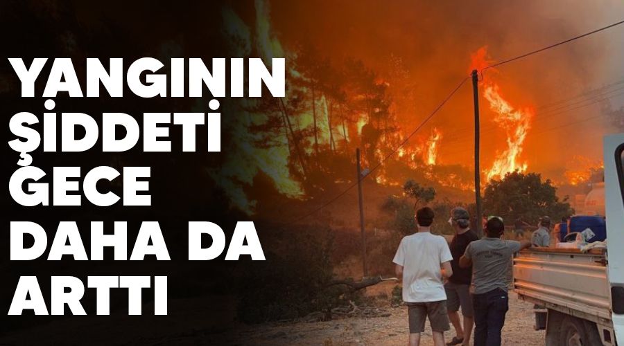 Yangının şiddeti gece daha da arttı