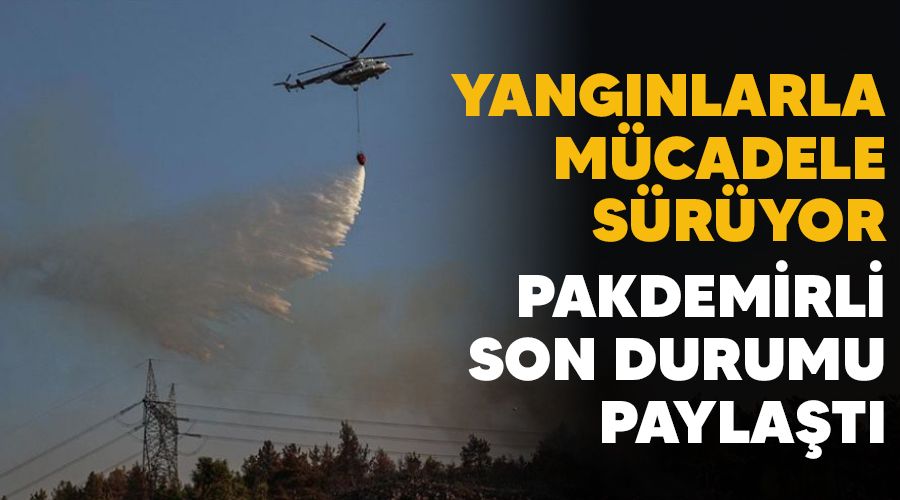 Yangnlarla mcadele sryor, Pakdemirli son durumu paylat