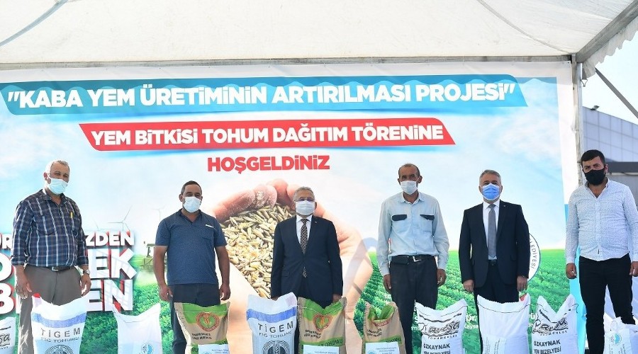 663 çiftçiye 414 ton yem bitkisi tohumu dağıtıldı