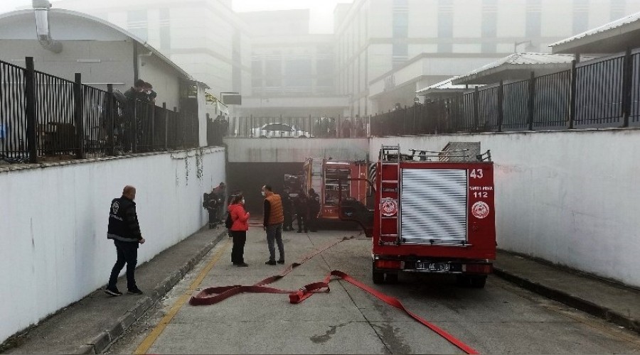 Dzce Atatrk Devlet Hastanesi'nde yangn