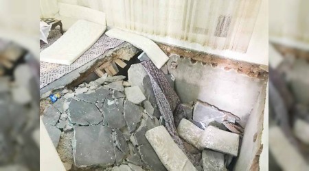 Gaziantep'te evin zemini çöktü