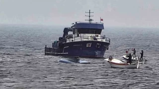 Giresun'da balk teknesi alabora oldu: 1 balk ld, 2 balk kurtarld