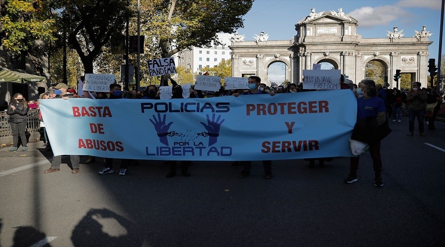 spanya'daki protestonun organizatr polis derneiydi