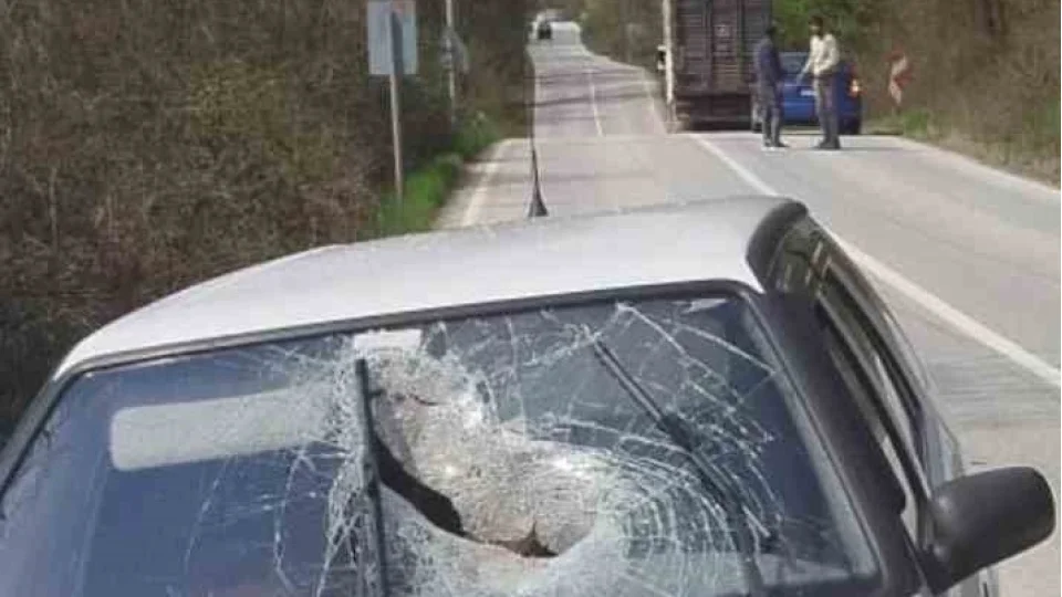 Kamyondan d��en tomruk otomobile sapland�