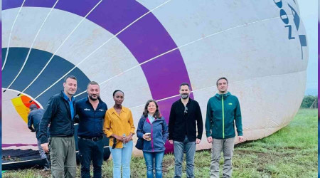 Kapadokya balonları Ruanda'da havalandı