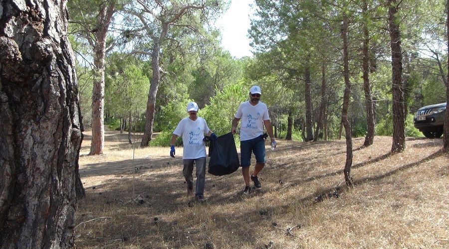 Manavgat'ta g�n�ll�lerden, ormanl�k alanda temizlik