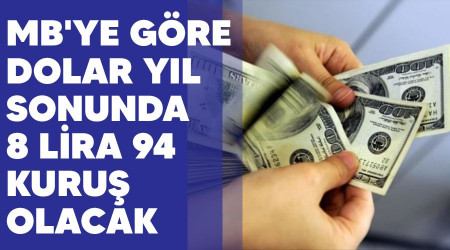 MB'ye göre dolar yıl sonunda 8 lira 94 kuruş olacak