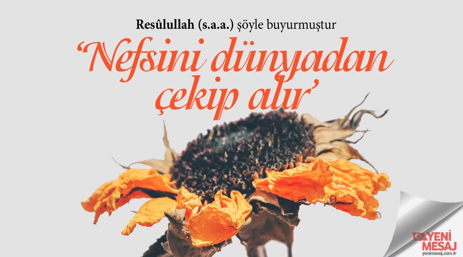 �Nefsini d�nyadan �ekip al�r�