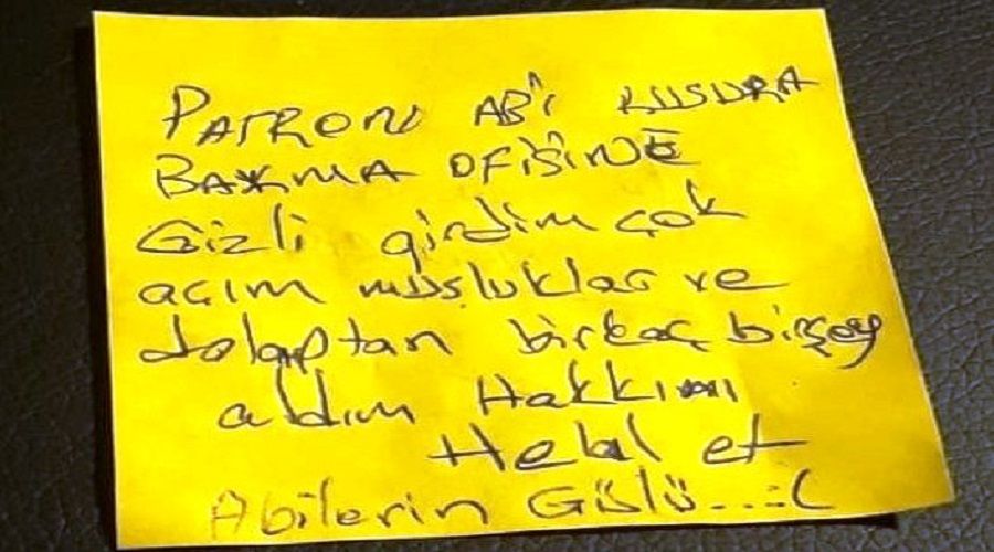 Not bırakan hırsıza, patrondan yemek ve iş sözü