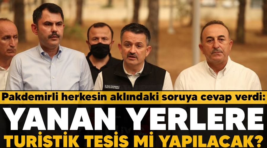 Pakdemirli herkesin akl�ndaki soruya cevap verdi: Yanan yerlere turistik tesis mi yap�lacak?