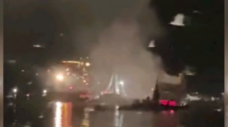 Sarıyer açıklarında balıkçı gemisinde korkutan yangın