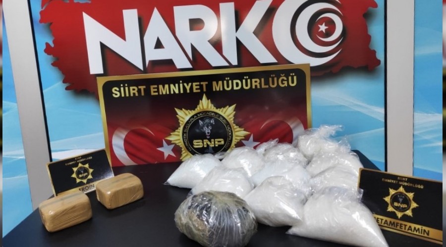 Siirt'te 6 kilo 900 gram uyuturucu ele geirildi