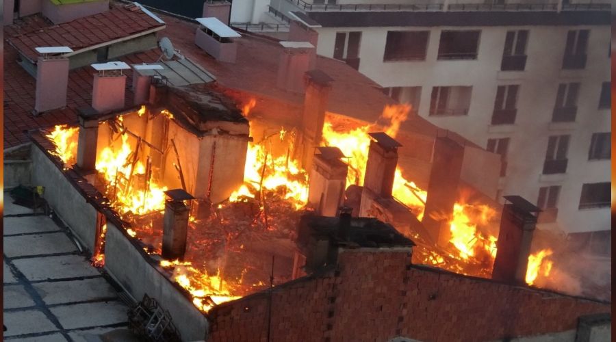 Tokat'ta korkutan yang�n