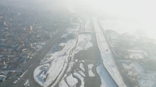 Ağrı'da Murat Nehri'nden buz kütleleri aktı