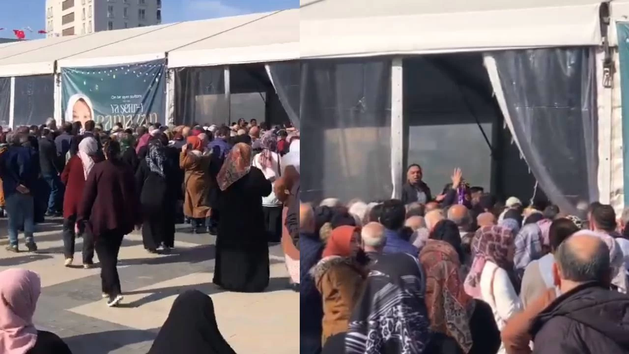 AKP'li başkan, 2 bin lira yardım için halkı sıraya dizdi