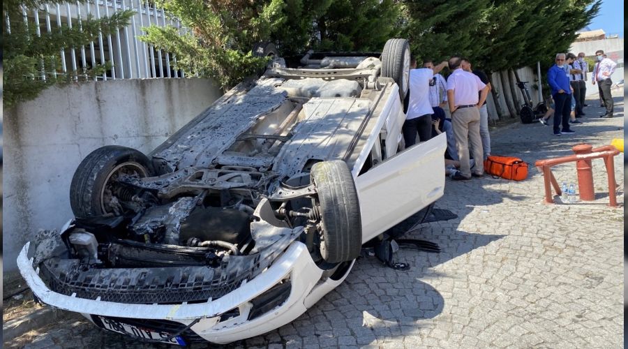 AVM duvarına çarparak durabildi