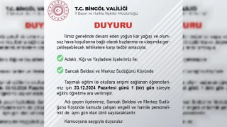 Bingöl'ün üç ilçesinde taşımalı eğitime 1 gün ara verildi