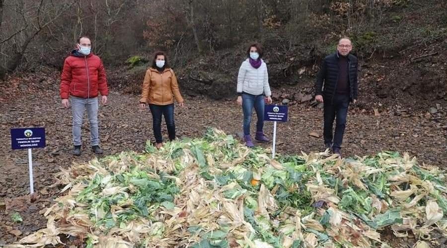 Bitkisel atıklar yaban hayvanlarına yem oldu