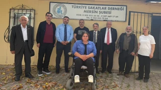 BTP Mersin heyetinden T�rkiye Sakatlar Derne�i�ne anlaml� ziyaret