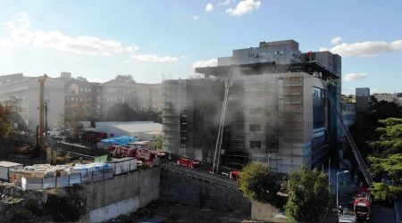 Çapa Tıp Fakültesi inşaatında yangın