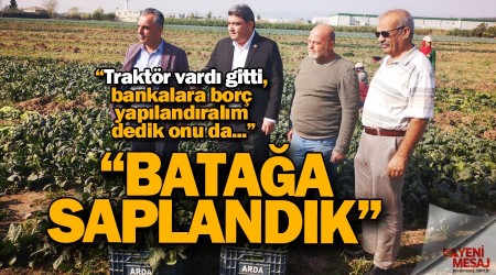 Çiftçi batağa saplandı