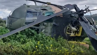 ili'de acil ini yapan askeri helikopterde 1 personel yaraland