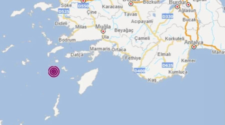 Datça açıklarında 4,1 büyüklüğünde deprem