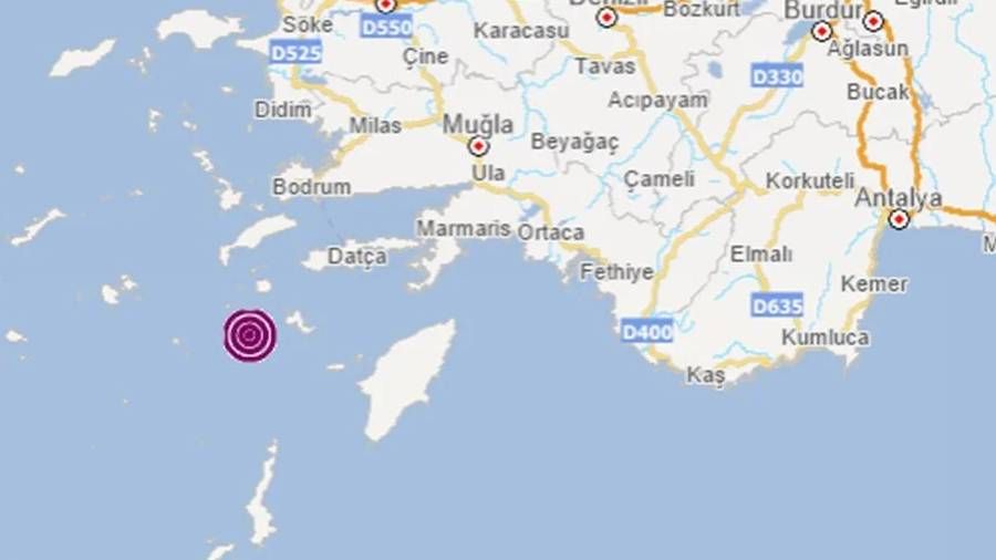 Datça açıklarında 4,2 büyüklüğünde deprem