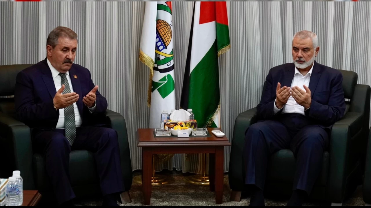  Destici'den Hamas Siyasi Bro Bakan Heniyye'ye taziye ziyareti
