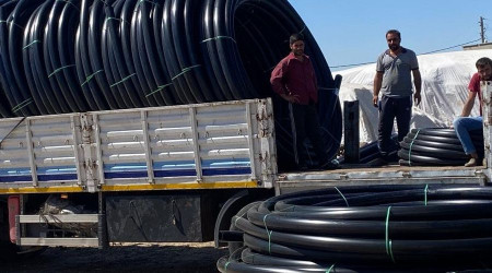 Diyarbakr'da kuraklktan etkilenen iftilere 45 bin metre sulama borusu datld