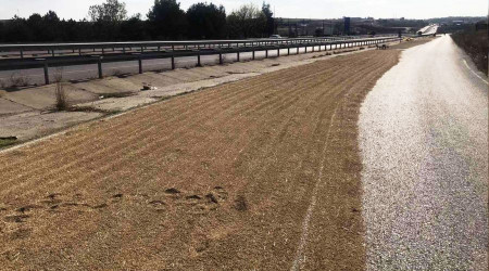 Duble yol, çeltik kurutma sahası oldu